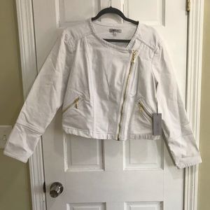 White Jean like material jacket